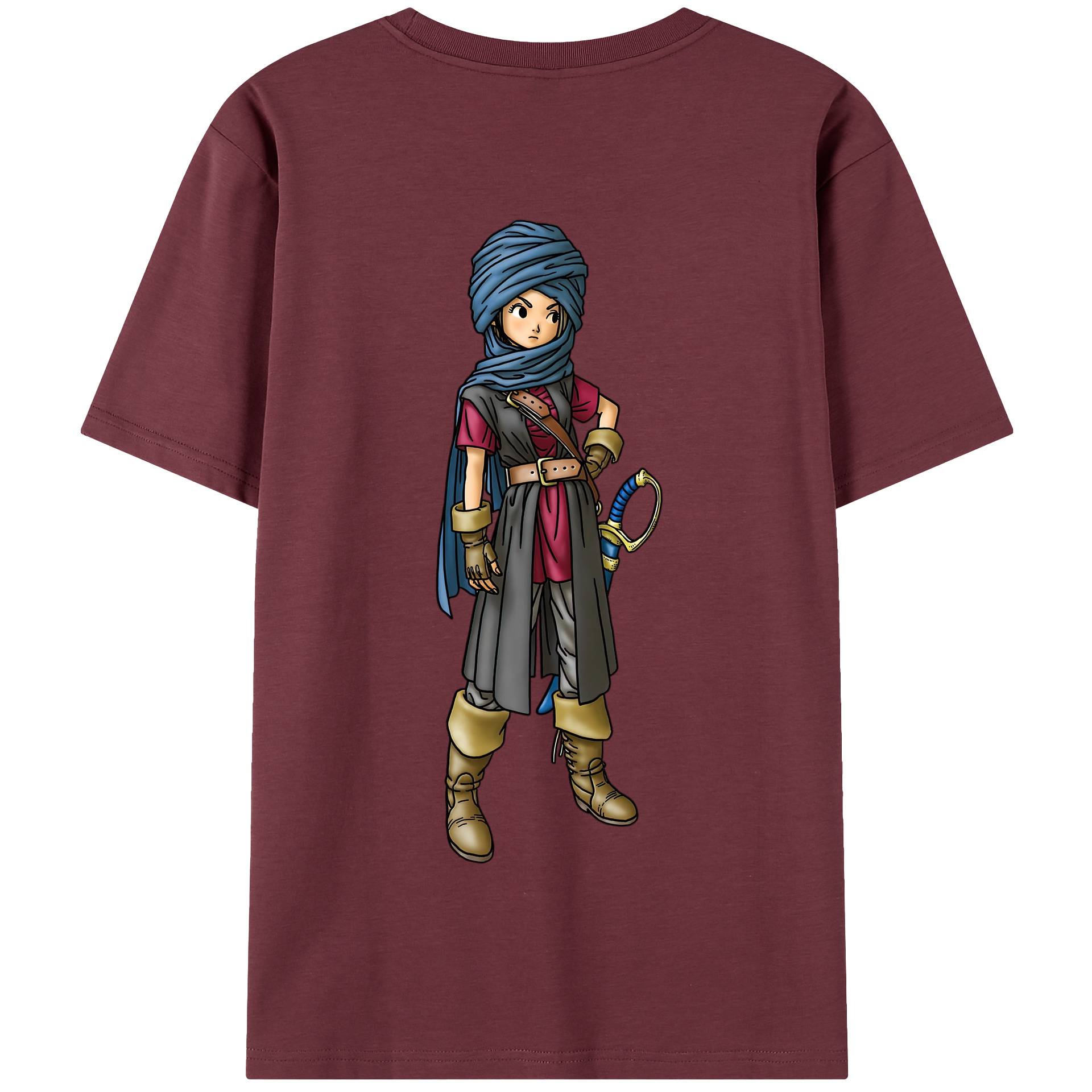 （画像用） ドラゴンクエスト Doragon Kuesuto Dragon Quest 綿100％半袖Tシャツ（背面プリント）